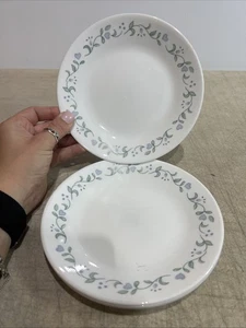 Corelle by Corning 4 Dessert Bread & Butter Plates Country Cottage Green & Blue - Picture 1 of 10