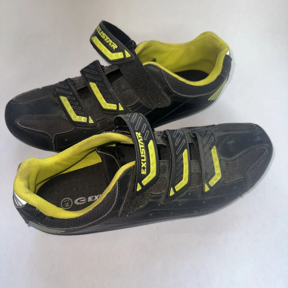 Zapatos Exustar Road/Gravel Negro/Verde Neón Talla 10.5 44.5 Foto 1 de 4