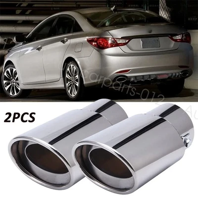 2X For Hyundai Sonata Tucson Exhaust Pipe Rear Tail Muffler Stainless Steel Tip Foto 1 de 4