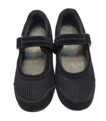 OrthoFeet Women’s Size 6.5 D Wide 851 Black Suede Therapeutic Mary Jane Shoes - Image 1 of 4