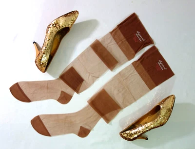 1P DE COLECCIÓN~SUPERVAL SIN COSTURAS~10M DIESTRO 15 DENIER MEDIAS DE NAILON DE PUNTO PLANO TRANSPARENTE Foto 1 de 4