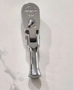 Snap On Tools NEW FKF80A 3/8" Drive Chrome Stubby Handle Flex Head Ratchet USA - Foto 1 di 6