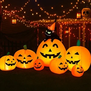 Hivvago Spooky 7.5FT Halloween Inflable con Calabazas y Gato de Bruja - Imagen 1 de 3