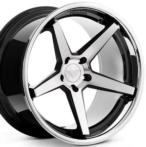 Ferrada FR3 22x9, 5x114, ET35, Machine Black / Chrome Lip - Picture 1 of 3