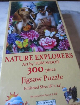 Suns Out Marca 300 Piezas Tom Wood Arte PUZZLE "Nature Explorers" 18"x24" Foto 1 de 3