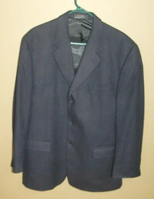 Alfani 100% Cachemira Abrigo Deportivo Blazer Traje Chaqueta 44R 44 R Azul Medianoche Foto 1 de 4