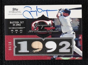 2006 Topps Sterling Moments Relics /10 Tony Gwynn #TG-BA10 Auto HOF