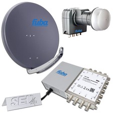 Fuba 8 Teilnehmer Set 85cm Antenne 508 Multischalter Quattro LNB Komplettanlage