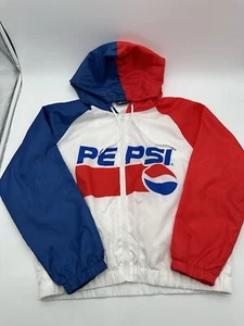 Pepsi Cola Wind Breaker Womens Size M Jacket Zip Up Retro Logo Color Block Y2K - Picture 1 of 9