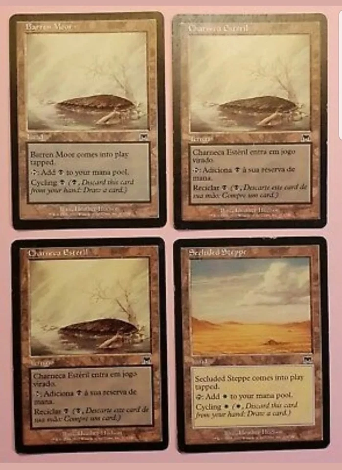 #193 | BARREN MOOR (2×PT 1×EN) + SEELUDED STEPPE (1×EN) ONSLAUGHT MTG LP - Image 1 of 1