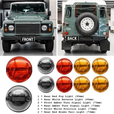 For Land Rover Defender 90 110 83-16 10PCS Smoked Complete LED Lamp Upgrade Kit - Image 1 of 4