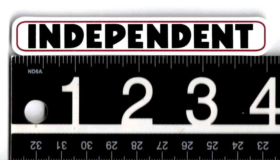 Independent Truck Company Sticker 4 in x 0.6 in Black/White/Red Skateboard Decal