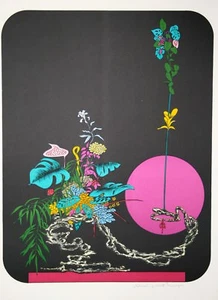 Denis Paul Walnut - Lithography Original Signed - Flowers - Picture 1 of 2