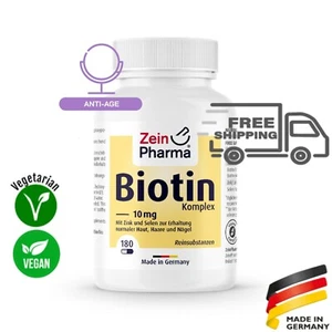 Complejo de biotina 10 mg (180 cápsulas) VEGANO ZEINPHARMA - Imagen 1 de 4