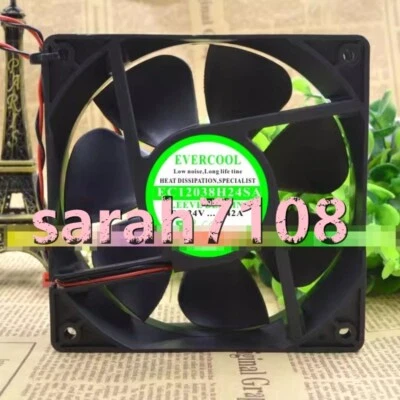 1PC NEW EVERCOOL EC12038H24SA 24V 0.42A 12CM cooling fan 2 cables #LM - Image 1 of 3