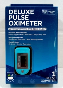 Rite Aid Deluxe Pulse Oximeter & Respiratory Rate Tech Blood Oxygen 64-50DDR NEW - Picture 1 of 5