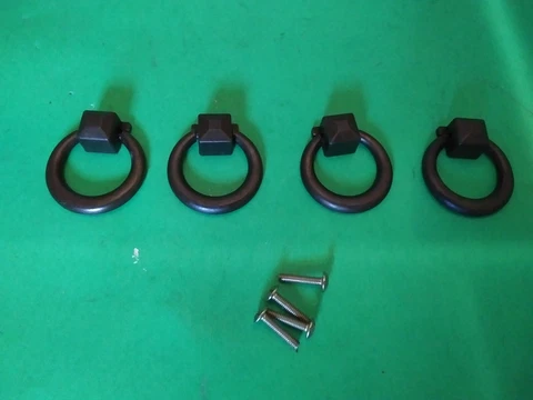 4ANTIQUE DROP-DOWN ROUND BRONZE DRESSER DRAWER HANDLES PULLS Cover