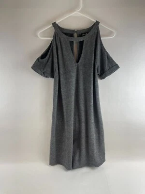 Vestido Dee elly, para mujer talla pequeña, gris, por encima de la rodilla, hombro frío Foto 1 de 4