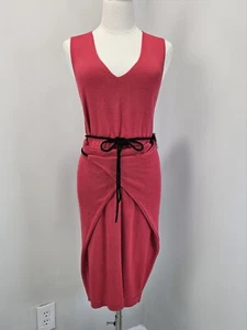 Rachel Roy V Neck Sleeveless Sweater Wrap Dress Large Red - Picture 1 of 10