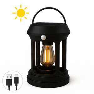 Solar Lantern with Handle | LED Hanging Outdoor Garden Decor Light - Picture 1 of 18