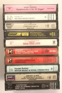 10 Classical Tape Lot Mozart Handel Debussy Vivaldi Rachmaninov Beethoven TESTED - Picture 1 of 8