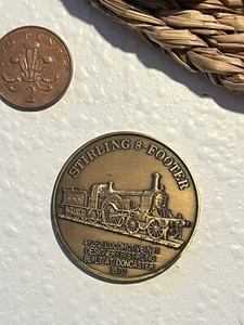 Antike Bronze Dampfeisenbahn Lokomotiven Motoren Medaillon Münze Medaille Vintage - Bild 1 von 4
