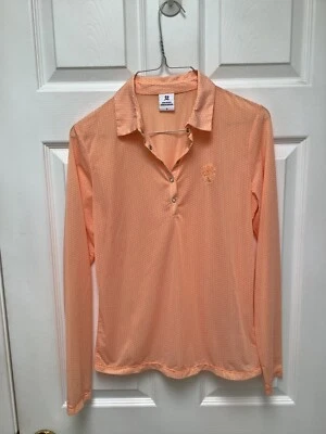 Daily Sports Women Long Sl Golf Top S Orange Snaps Toscana Golf Club Emboid Logo Foto 1 de 4
