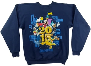 Walt Disney World Hanes Logo Jumper Adults Sz S Navy Long Sleeve Crew Neck 2015 - Picture 1 of 10