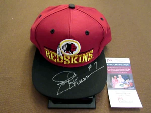 JOE THEISMANN 7 WASHINGTON REDSKINS HOF SIGNED AUTO VINTAGE TEAM NFL CAP HAT JSA - Picture 1 of 3