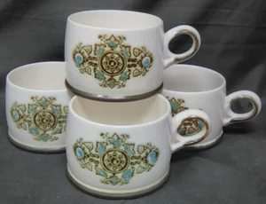 Rare Vintage Wedgwood Victoria Flat Coffee Cups (4) England - Picture 1 of 2