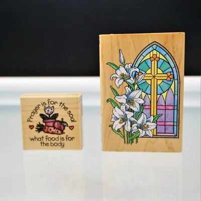 Easter Stamps Religious Prayer For The Soul And Easter Window Rubber Stamps - Image 1 of 4