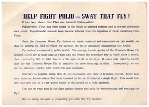 Swat volantino lotta polio che vola! Mosche domestiche comuni trasmettono poliomielite B6 - Foto 1 di 2