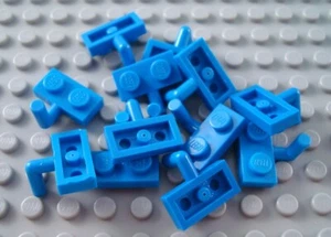 LEGO Lot of 12 Blue 1x2 Plate Parts with Arm Up - Picture 1 of 1