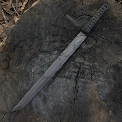 Espada Katana Ninja UBR Personalizada Hecha a Mano Acero al Carbono con Funda de Cuero Foto 1 de 4