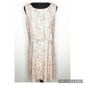 Antonio Melani light pink black lace overlay sheath dress size 10 - Picture 1 of 15