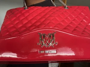 Moschino Love Red Quilted Shoulder Bag - Picture 1 of 7