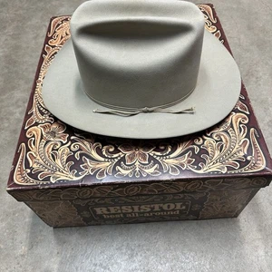 Vintage Resistol Beaver Twenty Five Rancher Silver Gray Cowboy Hat Sz 7 1/4 Rare - Picture 1 of 10