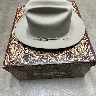 Sombrero de Vaquero Vintage Resistol Beaver Twenty Five Rancher Gris Plateado Talla 7 1/4 Raro Foto 1 de 4