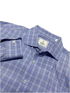Camisa de Vestir Todd Snyder Para Hombres 17.5 Nueva York Azul Naranja Cuadros Negocios Ivycore - Imagen 1 de 13