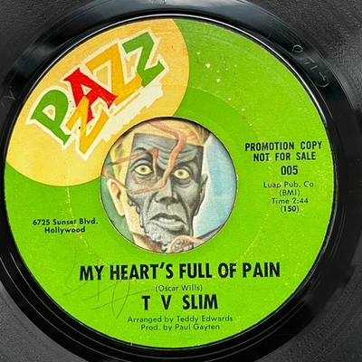HEAR TV Slim 45 My Heart's Full Of Pain / Don't Knock R&B blues Oscar Wills T.V. Foto 1 de 2