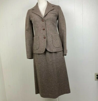 Conjunto de traje falda tweed de lana Larry Levine vintage Foto 1 de 4