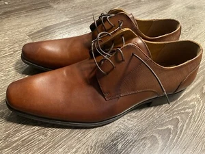 Florsheim Men's Postino Plain Toe Oxford Leather Shoes Cognac Brown US 14D - Picture 1 of 8