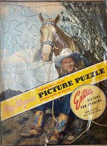 1950 Roy Roger Picture Puzzle and Framable Print Vintage Western Cowboy Toy