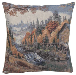 Waterwheel Jacquard Woven Accent Tapestry Cushion Pillow Cover (New) 16x16 inch - Picture 1 of 4