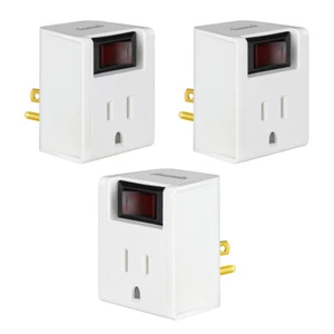 DEWENWILS Electrical Plug Outlet Switch Grounded Single Port Power Adapter 3Pack - Picture 1 of 9