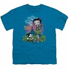 Betty Boop Polynesian Princess Kids Youth T Shirt Licensed Cartoon Tee Turquoise