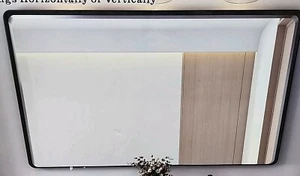 NEW Loaao 40" x 36" Black Metal Framed Bathroom Mirror. - Picture 1 of 6