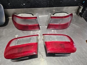 Honda Civic EG9 Sedan 50 50 Clear Red Rear Tail Lights Hatch Hatchback JDM - Picture 1 of 3