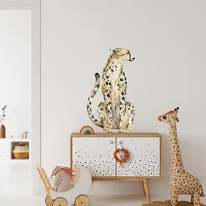 Cheetah Safari Animal Fabric Wall Decal Jungle Animals Wild Cats Nursery Decor - Picture 1 of 5