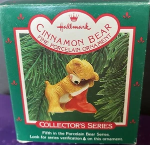 Hallmark Keepsake Ornament 1987 Zimtbär, Porzellanbär #5 Vintage - Bild 1 von 3